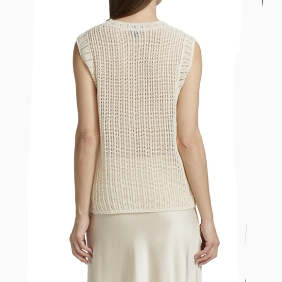 rag & bone Riley Tank Top Open Knit Semi Sheer Sleeveless Pullover Ivory S NWT - Picture 7 of 14